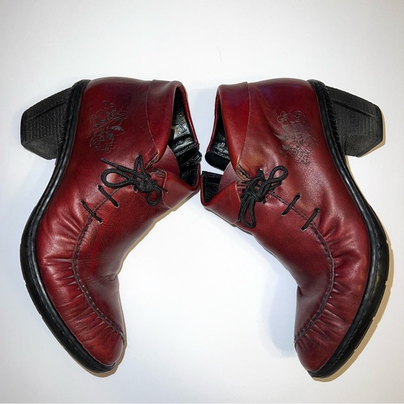 Rieker Women’s Antistress Red Leather Ankle Booties. Sz 6/37EU - Picture 2 of 14